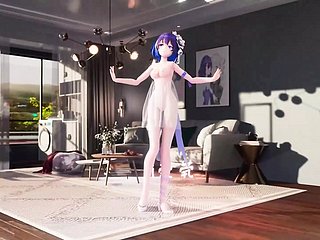 Cully Cutie Blinking + Puristic undressing (3D HENTAI)