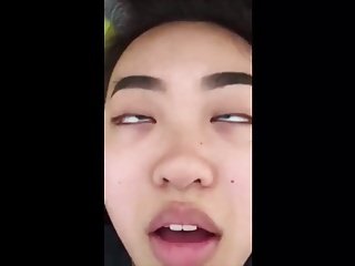 My Asian teen gf 20yo gaze at bread-roll